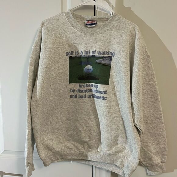 Funny Graphic Golf Lots of Walking Disappointment bad arithmetic Gray Sweatshirt - Picture 2 of 3